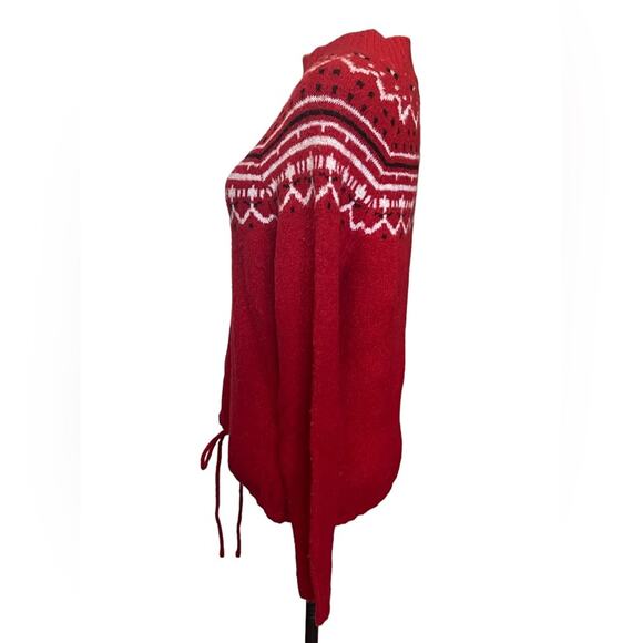 New ~ KIKIT ~ Racing Red Mockneck Long Sleeve Sweater Size Medium - Picture 2 of 5